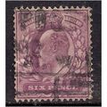 GB 1902 - 13 KEV11 6d Purple Variety Used stamp...