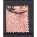 MALAYSIA STRAITS SETTLEMENTS 1895 SG 96 3c CARM...