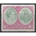 St Kitts-Nevis 1944 SG74c 6d Green & Purple Per...