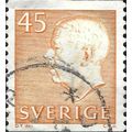 SWEDEN, King Gustav Adolf VI, light orange 1964...