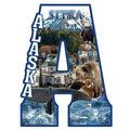 Sitka Alaska Capital A Collage Design Fridge Ma...
