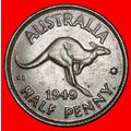 Ⰶ NO INDIA:AUSTRALIA★1/2 PENNY 1949! GEORGE VI ...
