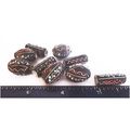 BEADS #ILM007a lot of 9 large mixed ornate Indi...