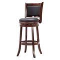 Cherry 29-inch Solid Wood Bar Stool with Faux L...