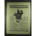 1972 Manufacturers Hanover Ad - Leasing Supermarket