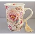 Summer River Floral Flower China Mug