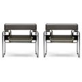 2x Chromed Steel Tube Chair Frame with Leather ...