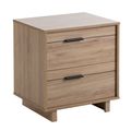 Modern 2-Drawer End Table Nightstand in Light O...