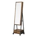 Modern Industrial Metal Wood Jewelry Armoire Ca...