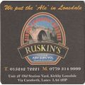BEER MAT - KIRKBY LONSDALE BREWERY - RUSKIN'S B...