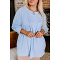 Myosotis Plus Size Ribbed Textured Long Sleeve ...