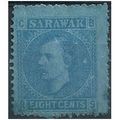 Sarawak 1875 SG6 8c Bright Blue/Blue Mounted Mint.
