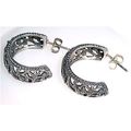 Earrings #013 marcasite sterling silver 925 hoo...