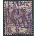 Nigeria 1923 SG25a 6d Dull & Bright Purple Good...
