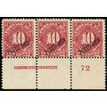 Puerto Rico J3, 10¢ Mint NH PL# Imprint Strip o...