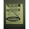 1958 Dave Brubeck Quartet and The Four Freshmen Concert Advertisement