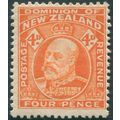 New Zealand 1910 4d orange Perf 14 (line) SG396...