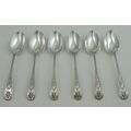 Six Silver 5+" Bright-cut Old English Star Teas...