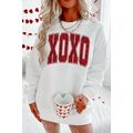 White Glitter XOXO Graphic Crewneck Valentines ...