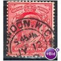 GB stamps 1902-10 KEV11 - 1d SG219 London 24