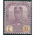 Johore 1928 SG115 21c Dull Purple & Orange Moun...