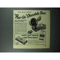 1950 Baker's Dot Chocolate Ad - Pour-on Bars
