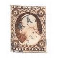 USA 1851 FRAME LINES TOP & BOTTOM 3c WASHINGTON...