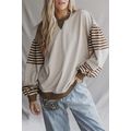 Parchment Striped Colorblock Patchwork Drop Sho...