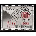 San Marino Europa cept 1962 gestempeld