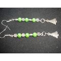 Different fun mint green long drop alloy tree e...