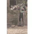 German Banjo Musician Player At Window Old Love...