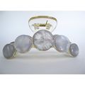 Large silver gray shiny shell effect hair claw ...