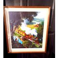 Old Lithograph Print Iron Horse By Brown & Bige...