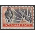 Nyasaland 1937 SG138 1/- Black & Orange Light M...