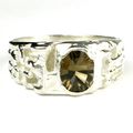 Smoky Quartz, 925 Sterling Silver Men's Ring, S...