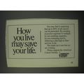 1991 American Cancer Society Ad - How you live may save your life