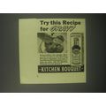 1940 Kitchen Bouquet Ad - Try this recipe for gravy