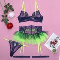 Womens Sexy Erotic Heart Lingerie Bra Thong Sus...