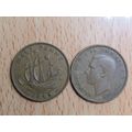 GB 1945 George VI Ship Half Penny Coin