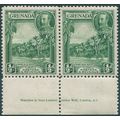 Grenada 1934 ½d green Perf 12½ SG147 MNH pair