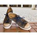 Converse All Star Gray Leather Upper Low Top Sh...