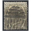 1876 SG147 6d Grey Plate 15 Good Used Check Let...