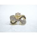 Small mini gold black metal bow tie hair claw c...