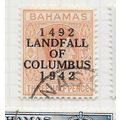 BAHAMAS 1942 KG6 COLUMBUS LANDFALL 1.5d USED CD...