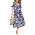 STYLEWORD Women Summer Dress Floral Short Sleev...
