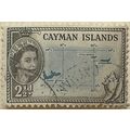 Cayman Islands QEII 1954 2½d Turquoise Blue & B...