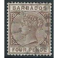 Barbados 1885 SG98 4d Pale Brown Fine Used ....