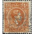 JAMAICA, King George VI, orange 1951, ½d