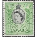 JAMAICA, Queen Elizabeth II, Sugarcane, green 1956, 1d