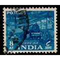 India 1955 Five Year Plan Train 8A Used Stamp.